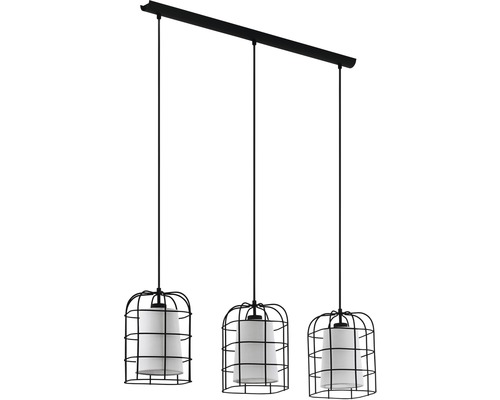 Suspension 3 ampoules hxLxl 110x89x19 cm noir/blanc