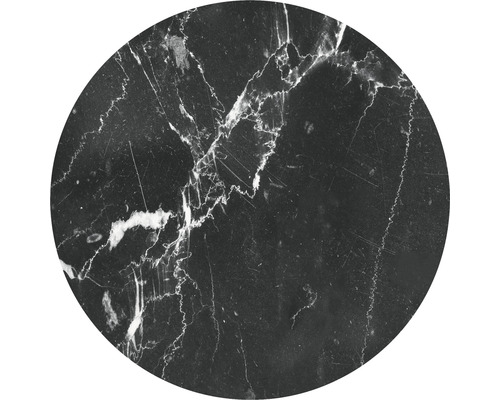 Tableau magnétique en verre noir marbre Ø 50 cm-0