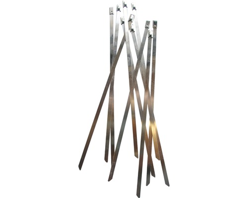 Collier de fixation attache universelle acier inoxydable A2 300 x 7,9 mm, 10 pièces