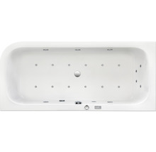 Aufnahme von oben einer Badewanne mit Düsen