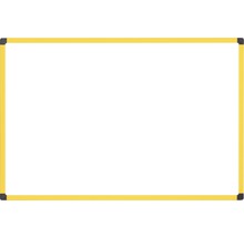 Cloison de protection hygiénique en verre pour fixation sur la table jaune 120x90 cm-thumb-0