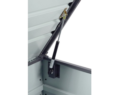 Vue détaillée d''une remise à outils avec ressort à gaz