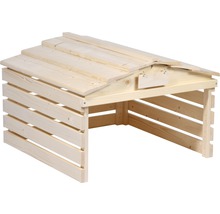 Garage à tondeuse avec panneau 78,5 x 74 x 52,5 cm naturel