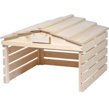 Garage à tondeuse avec panneau 78,5 x 74 x 52,5 cm naturel