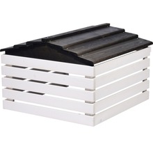 Garage à tondeuse avec panneau 78,5 x 74 x 52,5 cm blanc