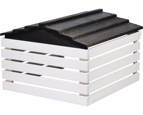 Cache-conteneur à ordures en bois avec couvercle