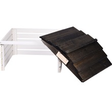 Garage à tondeuse avec panneau 78,5 x 74 x 52,5 cm blanc