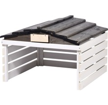 Garage à tondeuse avec panneau 78,5 x 74 x 52,5 cm blanc