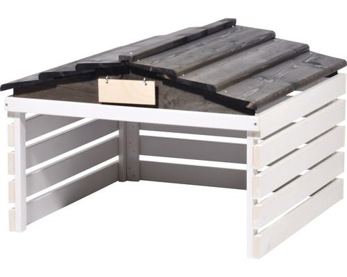 Composteur en bois avec toit incliné et plaque nominative