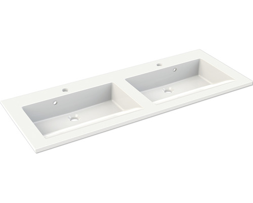 Möbelwaschtisch Doppelwaschtisch Allibert Slide 120,2 x 46,2 cm weiß glänzend mit Beschichtung 814025