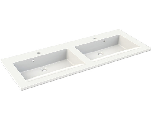 Vasque Lavabo double Allibert Slide 120,2 x 46,2 cm blanc brillant avec revêtement 814025