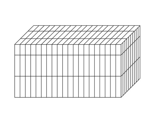 Représentation isométrique d''un parallélépipède rectangle divisé en parties rectangulaires individuelles
