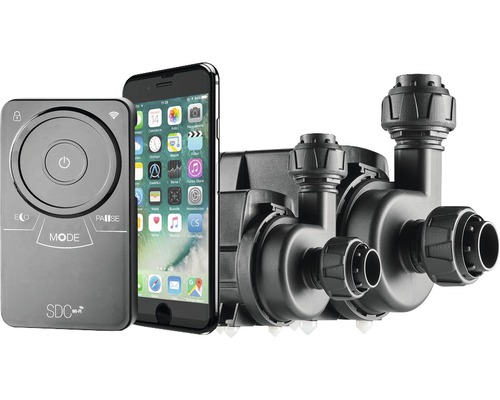 Multifunktionspumpe SICCE Syncra SDC 6.0 programmierbar per APP 2000 - 5500 l/h Doppelströmungspumpe mit Steuerelement, Smartphone nicht inbegriffen