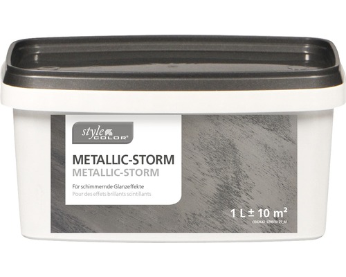 Peinture à effets Style Color Metallic Storm en pot, contenu un litre pour environ dix mètres carrés