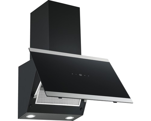 Hotte aspirante avec couvercle en verre et éclairage