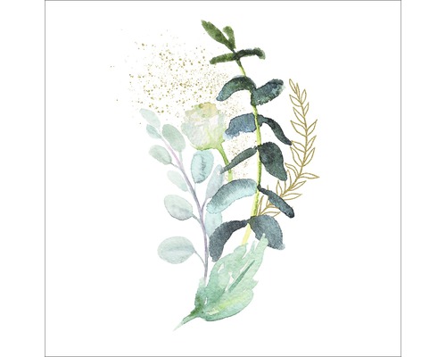 Aquarellbild von Eukalyptus und Blattwerk