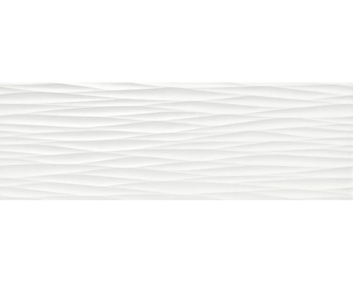 Wandfliese Dune Snow weiß 3D matt 30x90 cm rektifiziert