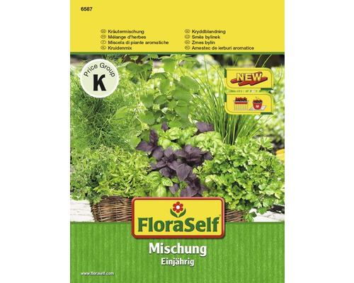 Mélange d'herbes annuelles FloraSelf semences non-hybrides semences de fines herbes FloraSelf mélange d''herbes aromatiques annuel