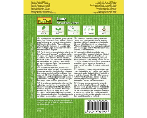 Sachet de graines persil lisse Laura Petroselinum crispum