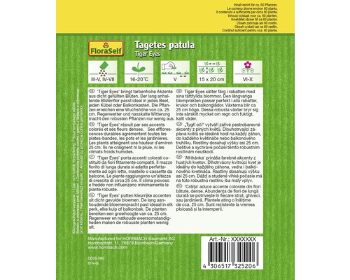 Description de la plante Tagetes Patula Tiger Eyes