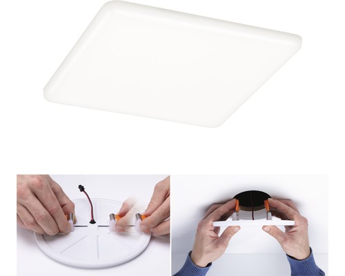 Plafonnier LED carré avec exemples d''installation