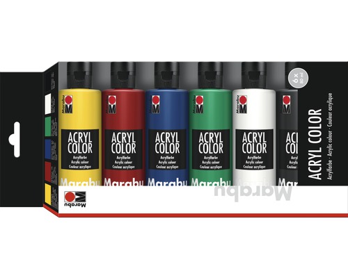 Kit de peinture acrylique Marabu 6x 80 ml