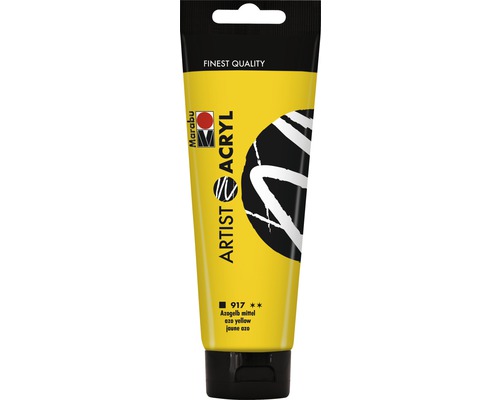 Peinture acrylique Marabu Artist Acryl jaune azo moyen 917 120 ml Tube de peinture acrylique jaune pour artiste