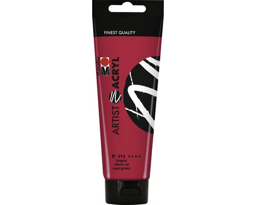 Peinture acrylique Marabu Artist Acryl rouge de garance 912 120 ml Tube de peinture acrylique pour artiste, couleur laque de garance