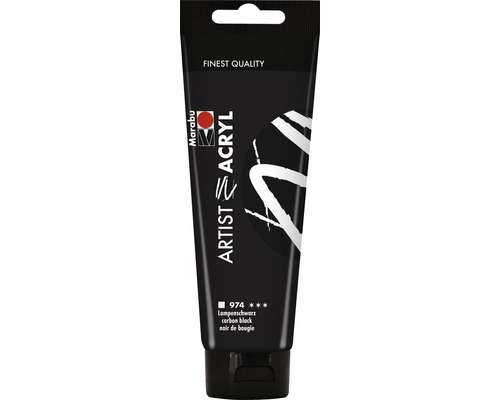 Marabu Artist Acryl, noir de bougie 974, 120ml-0