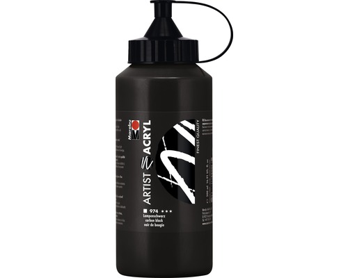 Marabu Artist Acryl, noir de bougie 974, 500ml