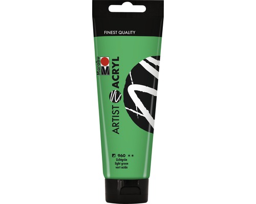 Peinture acrylique Marabu Artist Acryl vert lumineux 960 120 ml Tube de peinture acrylique Marabu Artist, couleur vert clair