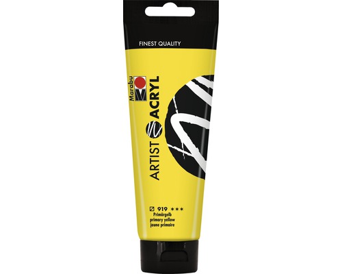 Peinture acrylique Marabu Artist Acryl jaune primaire 919 120 ml Marabu Tube de peinture acrylique artiste jaune primaire