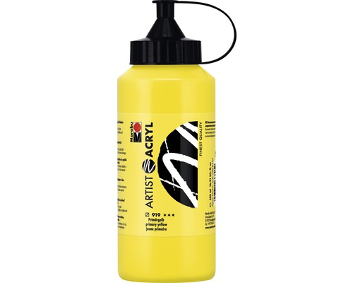 Peinture acrylique Marabu Artist Acryl jaune primaire 919 500 ml Marabu Artist Peinture acrylique jaune primaire dans une bouteille de 500 ml