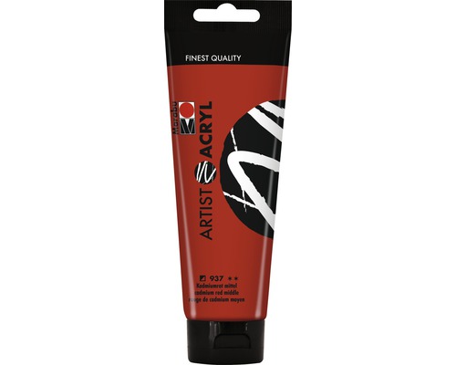 Marabu Artist Acryl, rouge cadmium moyen 937, 120 ml