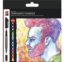 Marabu Permanent Marker Graphix lot de 12 SIGNIFICANT-thumb-0
