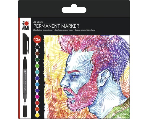 Marabu Permanent Marker Graphix lot de 12 SIGNIFICANT