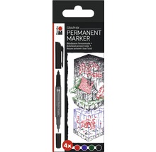 Marabu Permanent Marker Graphix lot de 4 ONCE UPON A TIME
