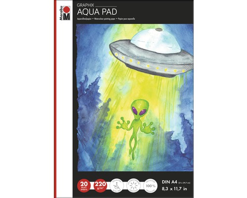 Marabu Aqua Pad GRAPHIX, DIN A4, 220g/m², 20 feuilles
