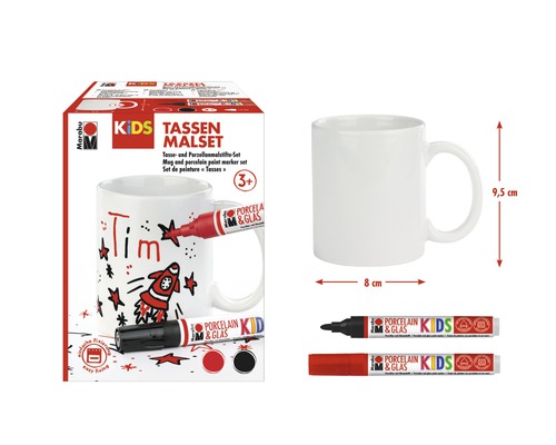 Marabu Kids Tassen Malset mit Porzellantasse und Malstiften