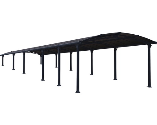 Long auvent autoportant avec plusieurs supports