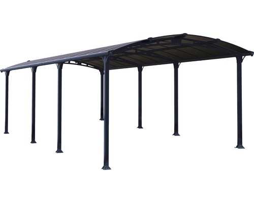 Abri de voiture autoportant avec poteaux en acier et toit