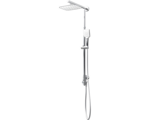 Colonne de douche avec inverseur Schulte Classic carré White Style D96314 02 Système de douche avec douche de tête et douchette à main
