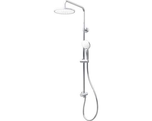 Colonne de douche avec inverseur Schulte Modern rond White Style D9692624 02 Colonne de douche avec douche de tête et douchette pour la salle de bains