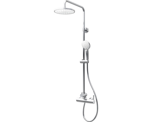 Duschsäule inkl. Einhebelmischer Schulte Modern rund White Style D9692614 02 Duschsystem mit Kopfbrause und Handbrause