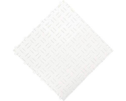 Weiße Bodenfliese mit Riffelblechmuster