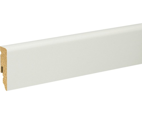 Sockelleiste lichtgrau foliert FU062L 15 x 58 x 2400 mm Weisse Sockelleiste aus Holz