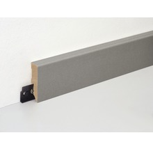 Plinthe grise avec clip de fixation sur mur et sol