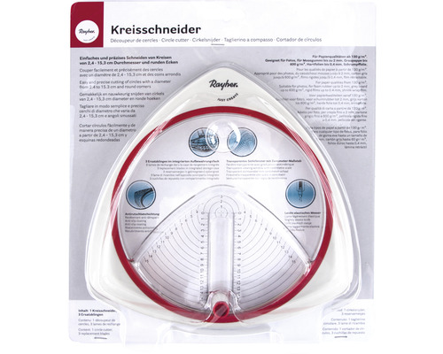 Rayher Kreisschneider zum Schneiden von Kreisen mit einem Durchmesser von 2,4 bis 15,3 cm