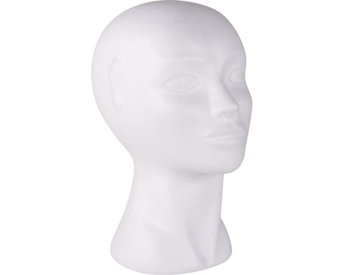Tête en polystyrène pour perruques ou chapeaux