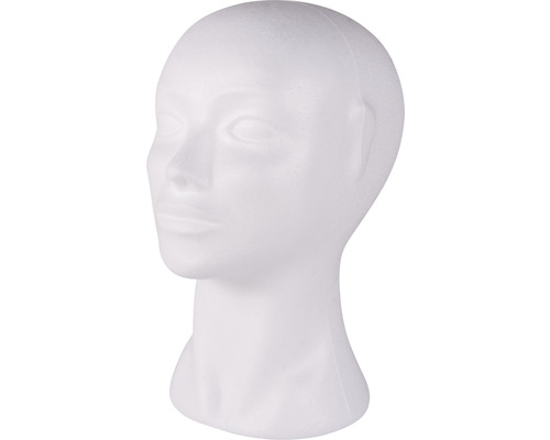 Tête en polystyrène pour la présentation de chapeaux et de perruques